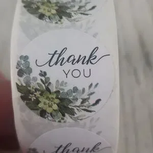 Office | 1 Roll Of 50 White Floral Thank You Stickers | Poshmark
